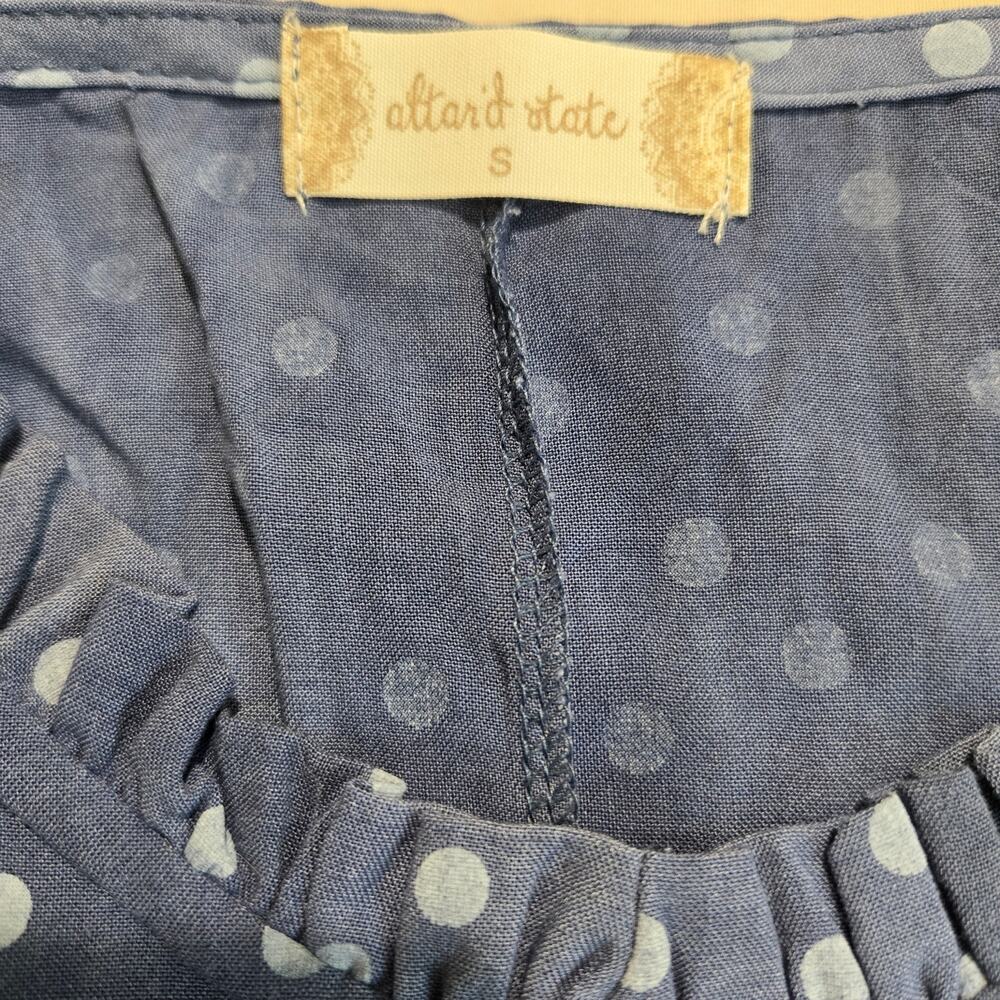 NWT Altar'd State Blue Chambray Tank Top Polka Dots Sz S Coastal Cowgirl Summer - Picture 2 of 9